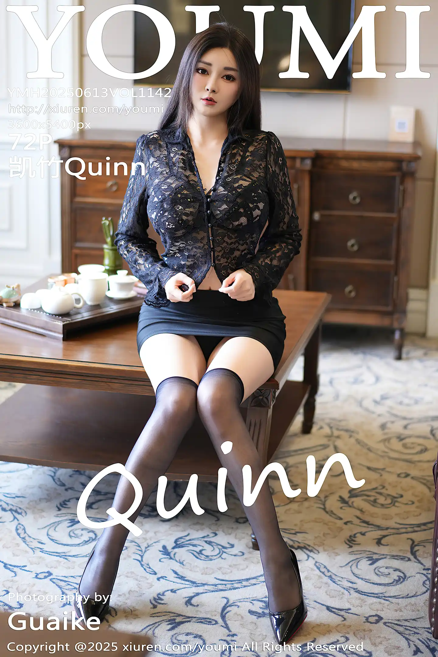 [YouMi尤蜜荟]Vol.1142_模特凯竹Quinn性感黑色情趣内衣配黑色丝袜秀丰腴身材诱惑写真72P-秀人网 - XiuRen.Pro